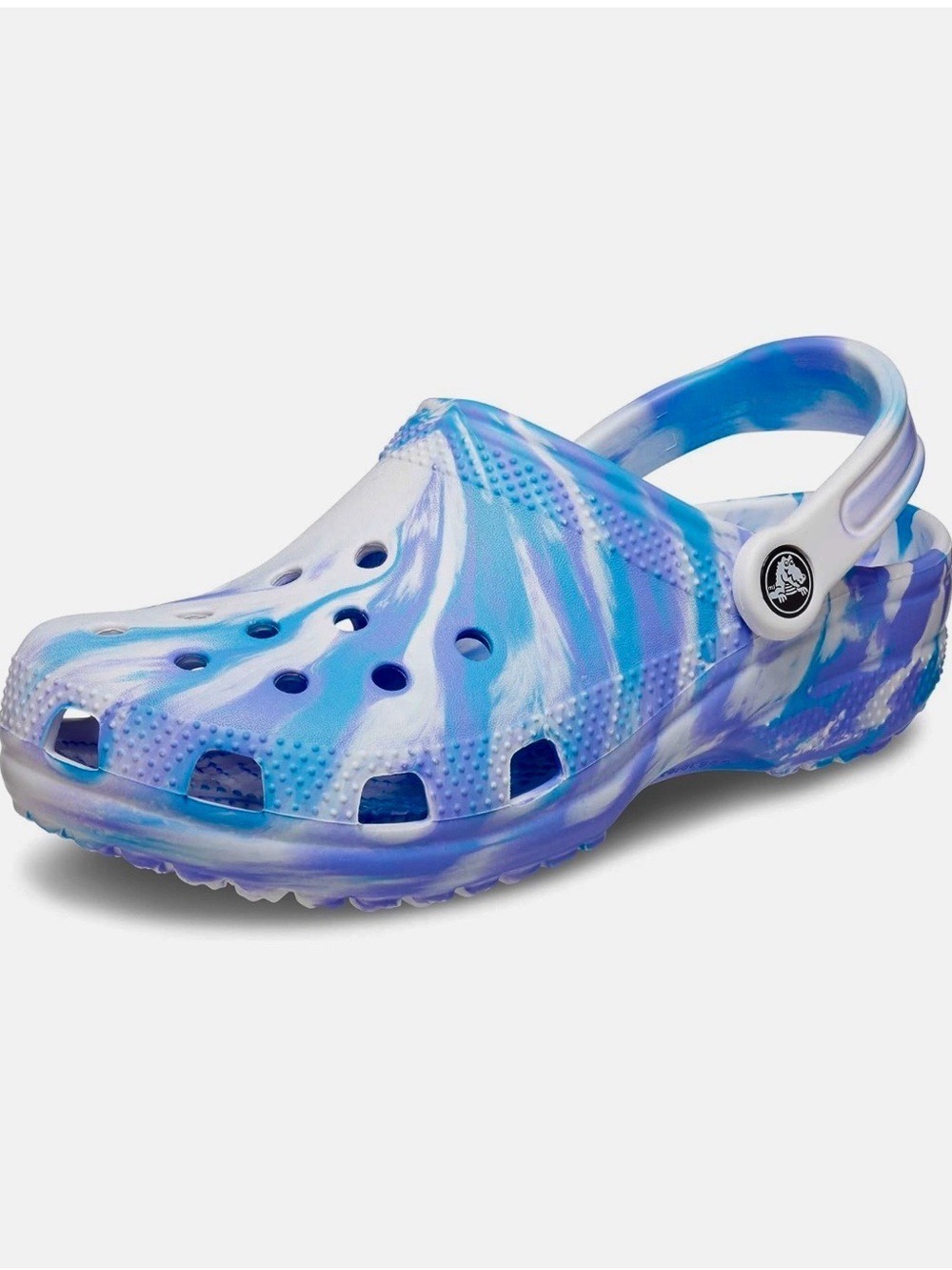 Crocs Classic Marbled Clogs Adult Tie-dye Blue White Purple, M10, W12